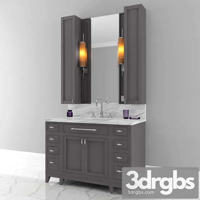 Carrara marble single bathroom furniture