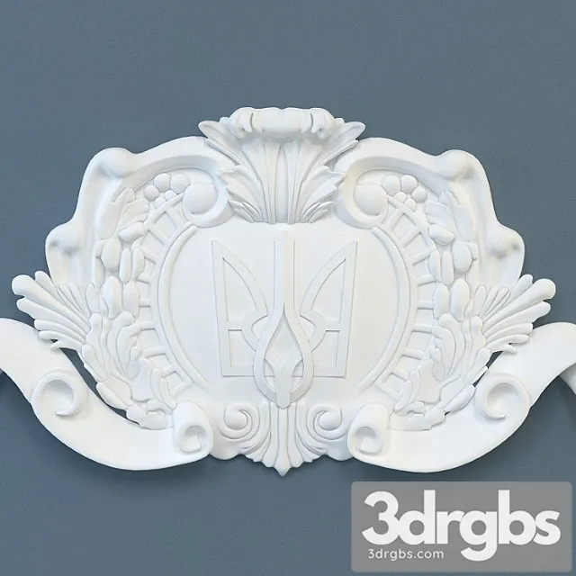 Cartouche with coat of arms of Ukraine 3dsmax Download
