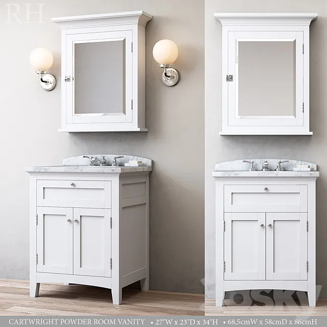 CARTWRIGHT POWDER ROOM VANITY 3DS Max Model