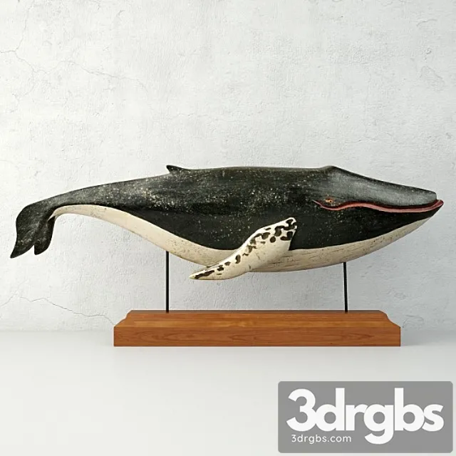 Carved and Painted Wooden Humpback Whale 3dsmax Download