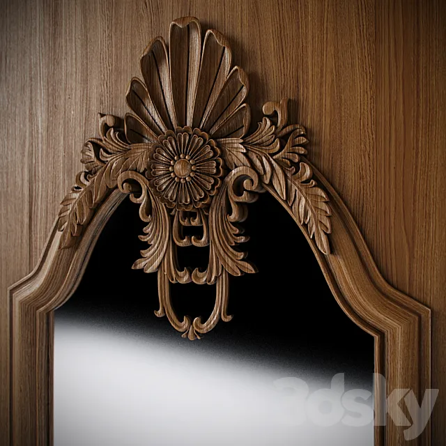 Carved decoration on the door obklad 3ds Max