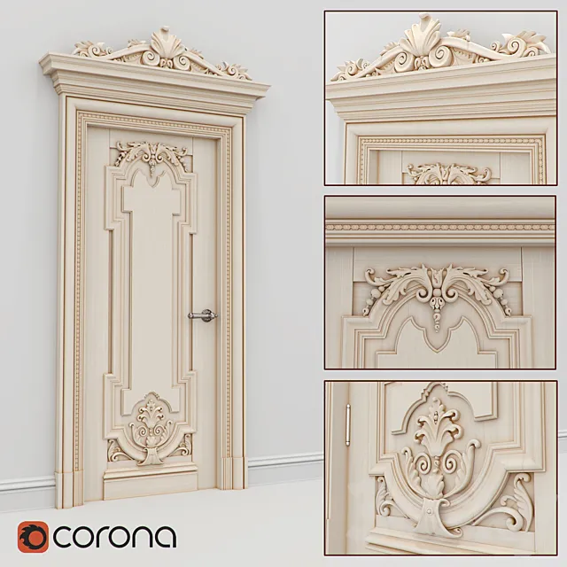 Carved door 3DS Max Model