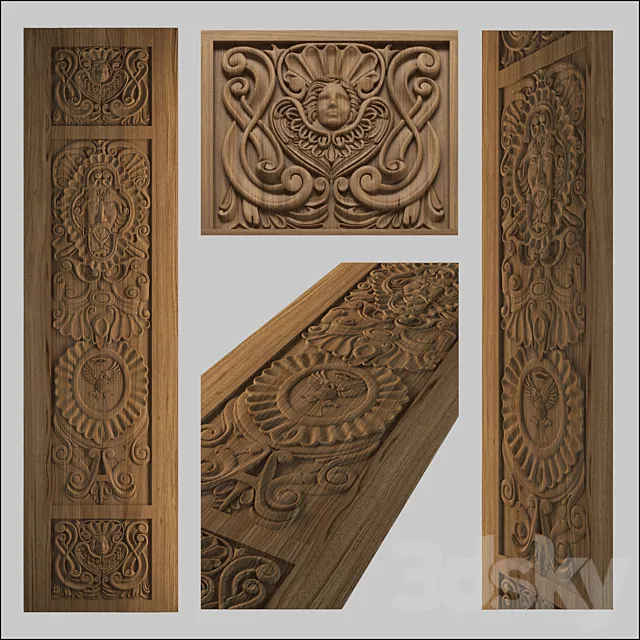 Carved door 3DS Max Model