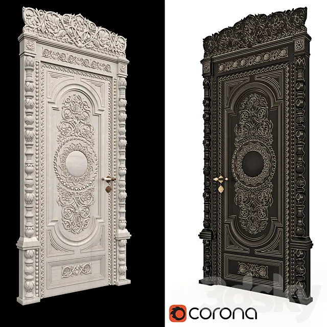 carved door 3ds Max