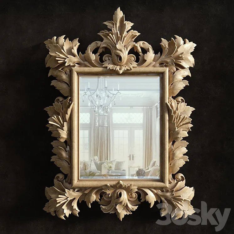 Carved mirror 3DS Max