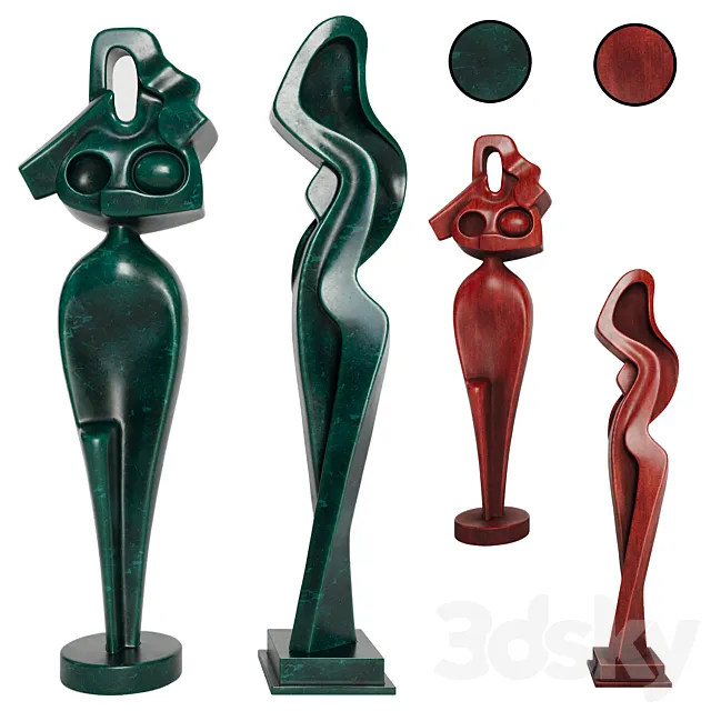 carved women figures 3ds Max