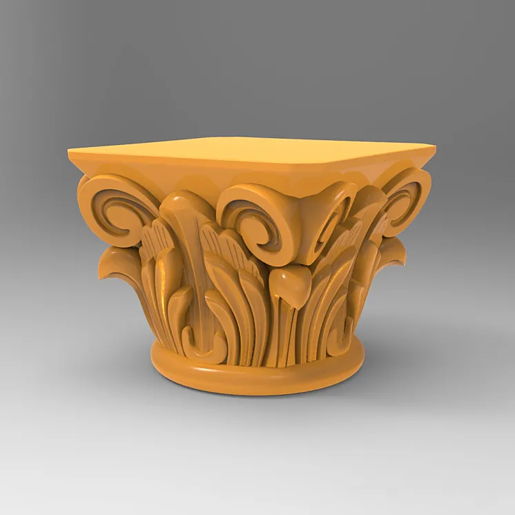 carved wooden column 3DS Max