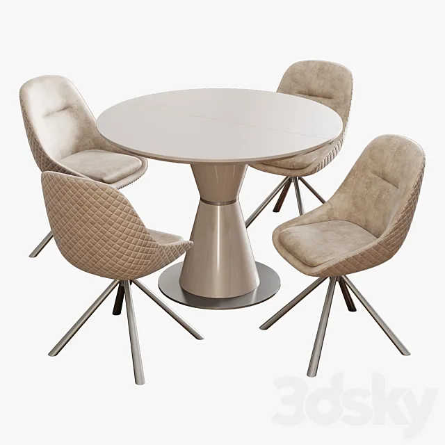 Carveli veluto chair Vetro mebel TML table 3ds Max