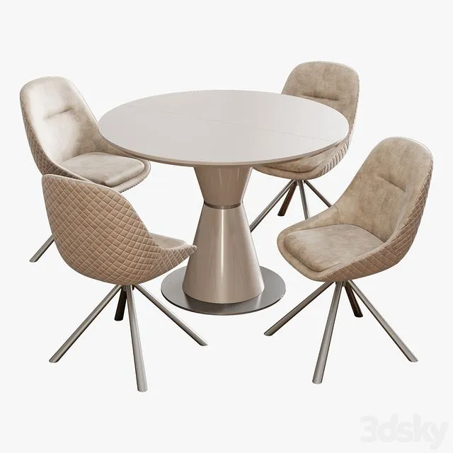 Carveli veluto chair Vetro mebel TML table 3dsMax Model