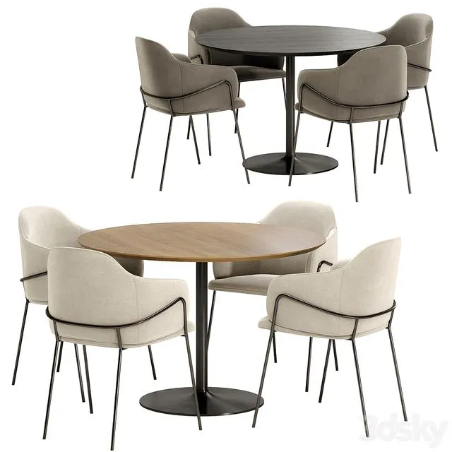 Carver dining chair with Anderson table 3dsMax Model
