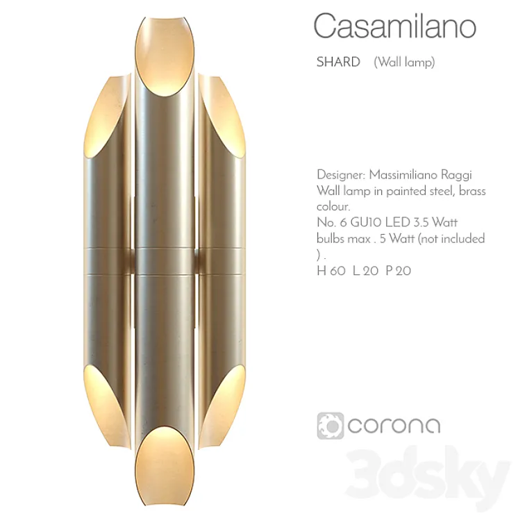 Casamilano shard wall lamp 3DS Max