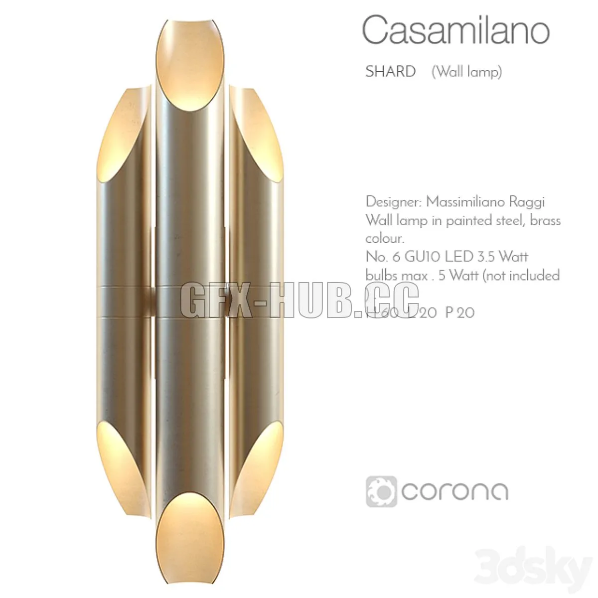 Casamilano shard wall lamp 3dsMax Model