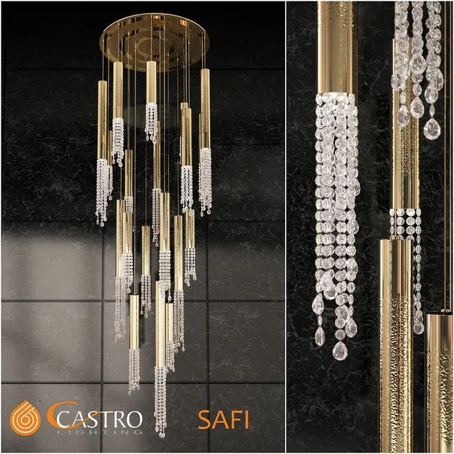 Cascade chandelier Castro lighting SAFI 3dsMax Model