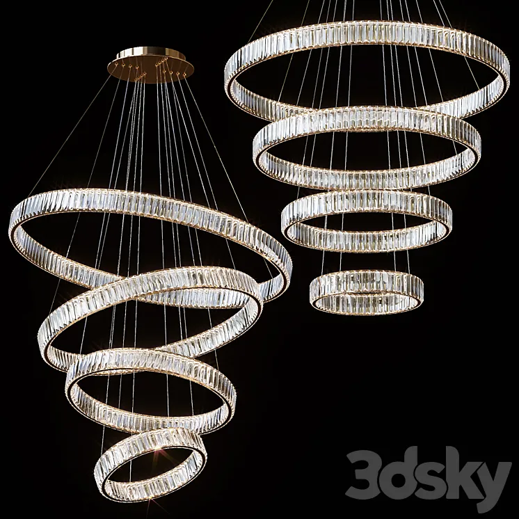 Cascading pendant chandeliers BERTOLDA CAS by lampatron ? 100cm ? 80cm ? 60cm ? 40cm 3DS Max