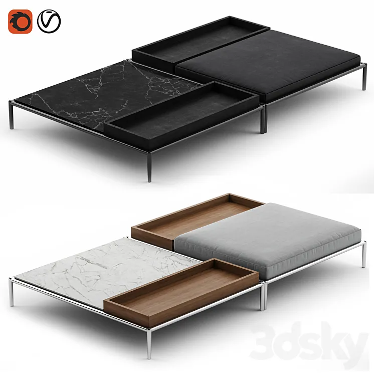 Cassina 272 Mex-Hi low table 3DS Max