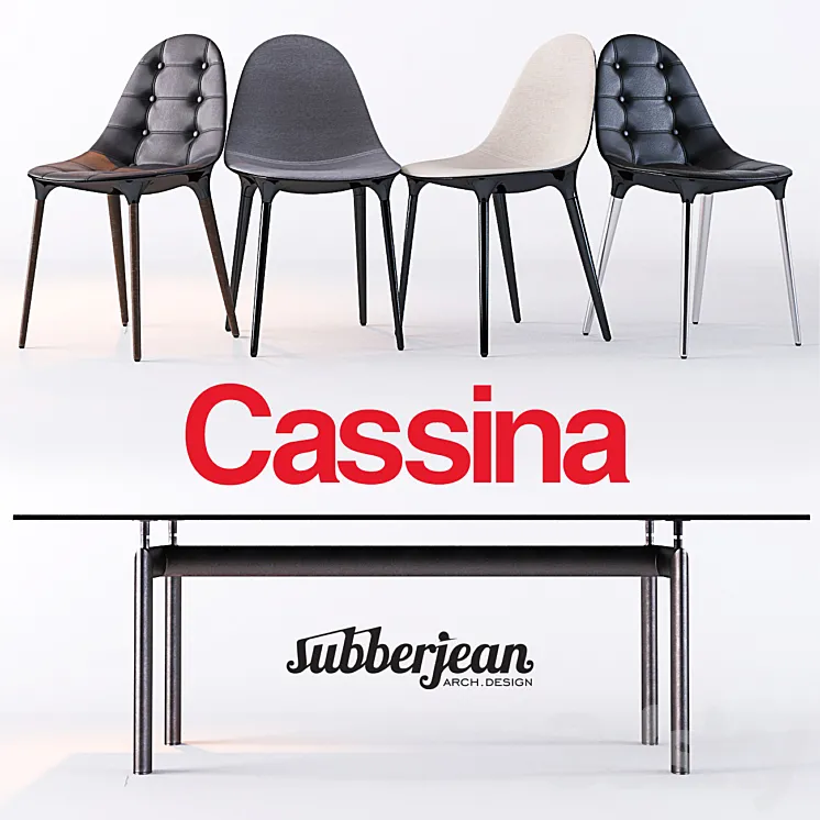 Cassina Caprice Chairs \/ LC6 Table 3DS Max