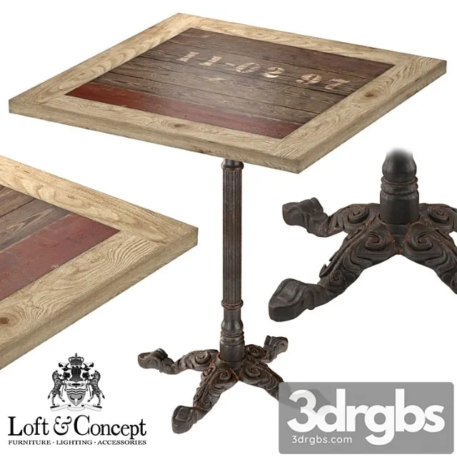 Cast iron and larch restaurant table square 2 3dsmax Download
