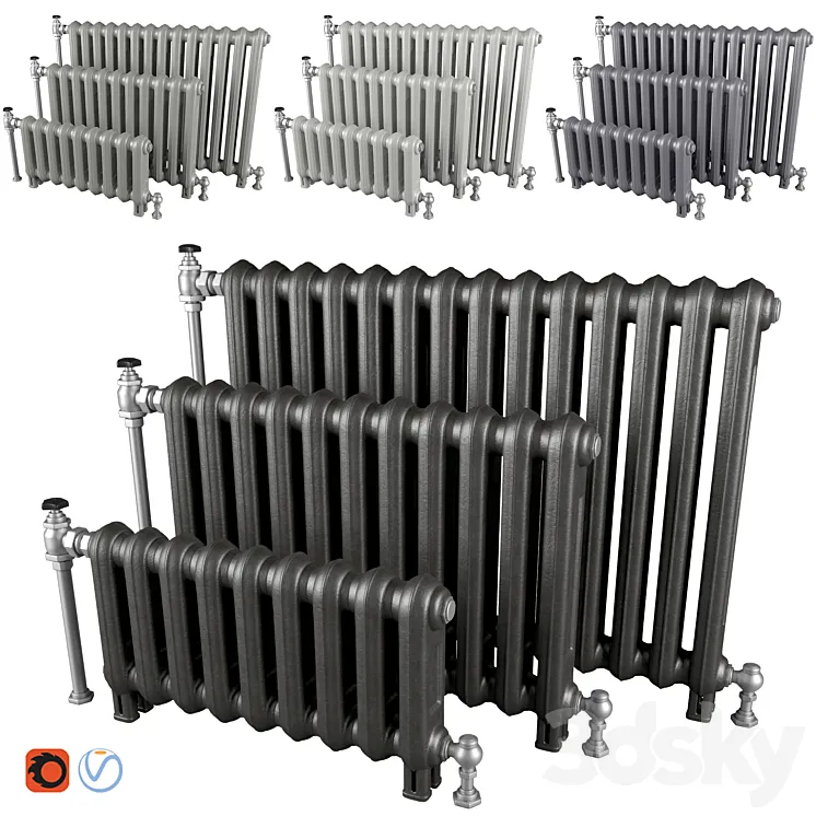 Cast iron radiators 3DS Max