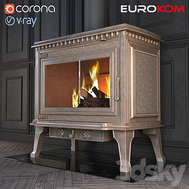 Cast Iron Stove eurokom richard 3ds Max