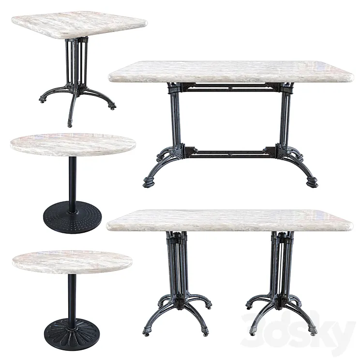 Cast iron underframe table 3DS Max Model