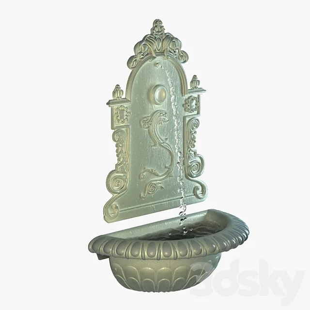 Cast iron wall mounted drinking fountain 3DS Max Model