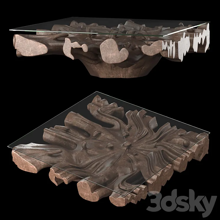 CAST ROOT SQUARE COFFEE TABLE – 48 3DS Max Model