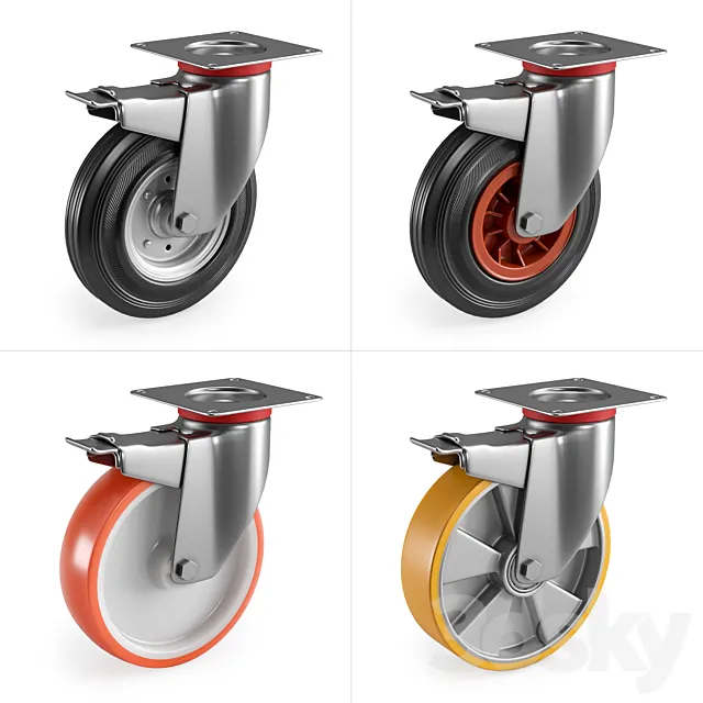 Casters Set 1 3DS Max Model