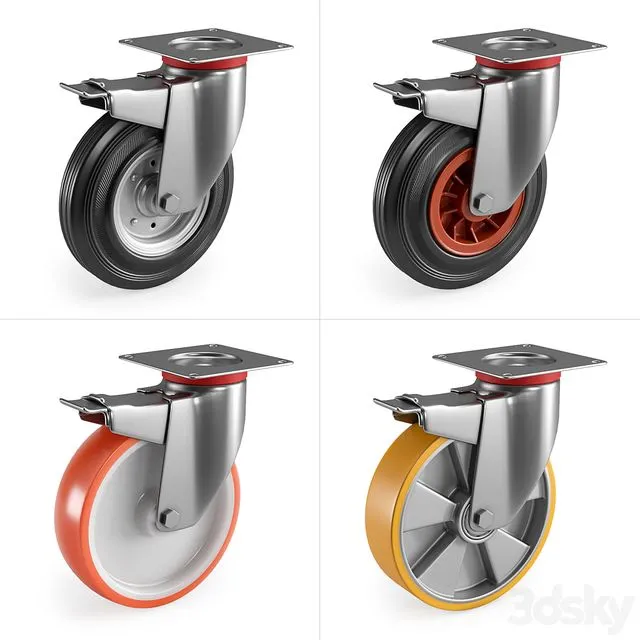 Casters Set 1 3dsMax Model