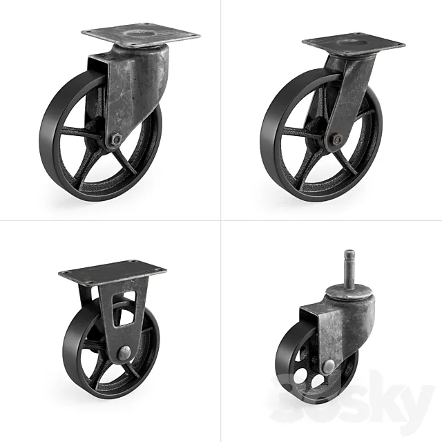 Casters set 2 3ds Max