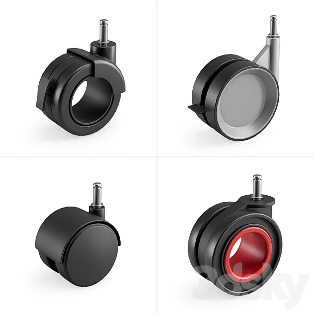 Casters set 3 3ds Max