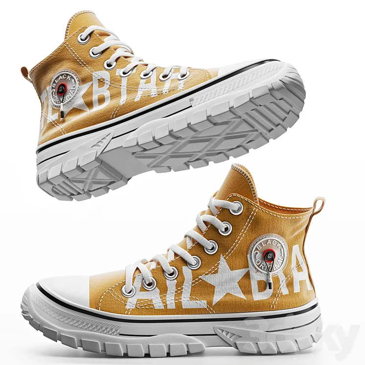 Casual High-top Mustard 3DS Max