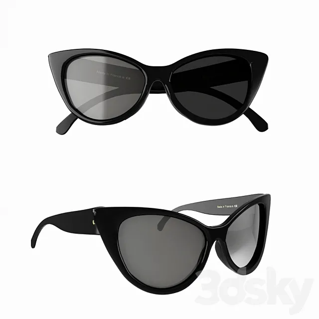 Cat eye sunglasses Chanel 3DS Max Model