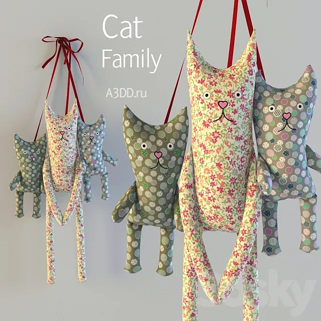 Cats textile hanging 3ds Max