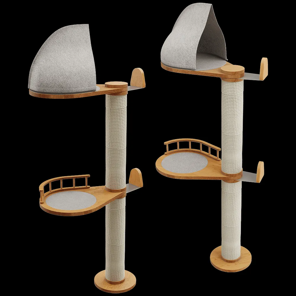 Catsby – High scratching post with house for cats VINE 118 3ds Max