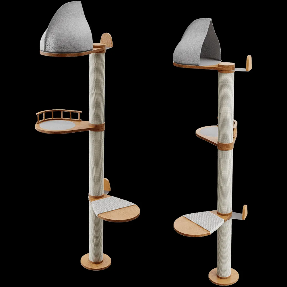 Catsby – High scratching post with house for cats VINE 145 3ds Max