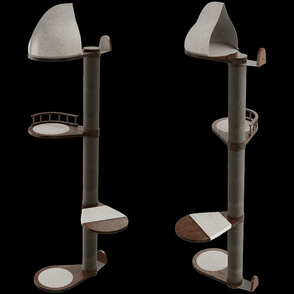 Catsby – High scratching post with house for cats WALL 177 3ds Max