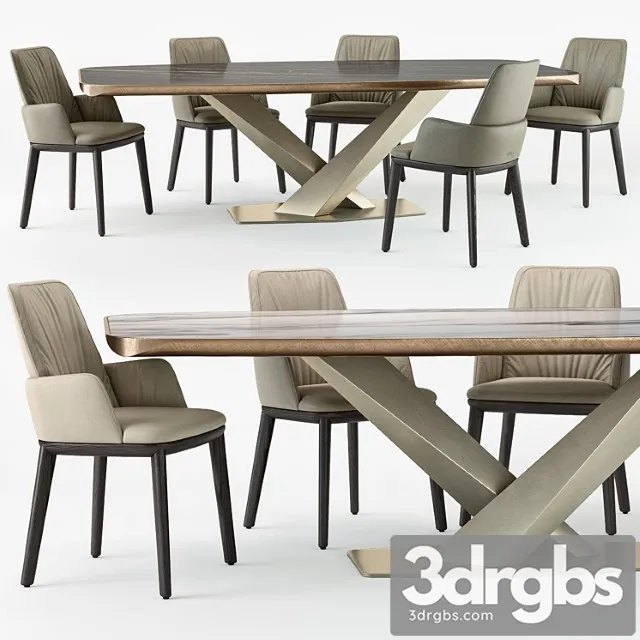 Cattelan italia belinda armchair stratos table set