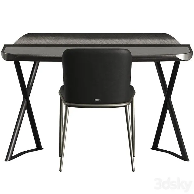 Cattelan Italia Cocoon Leather Desk and Magda Ml Chair 3dsMax Model