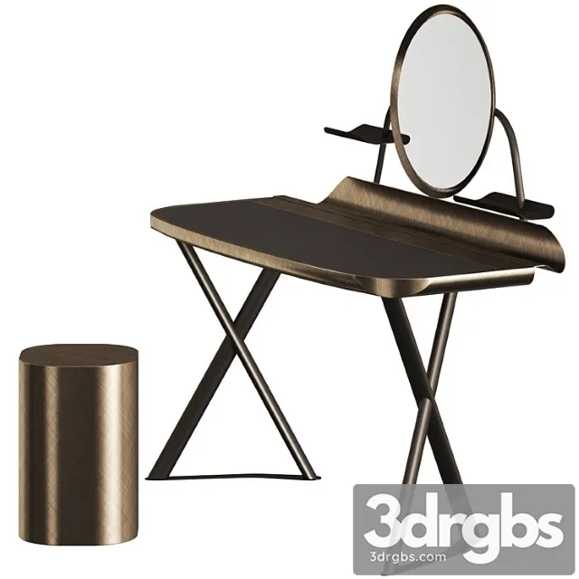 Cattelan italia cocoon trousse leather desk and pancho stool
