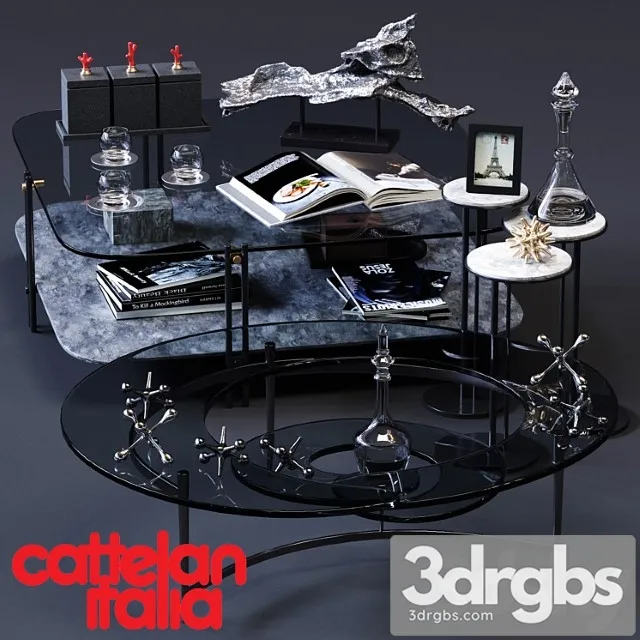 Cattelan italia coffee tables set 01