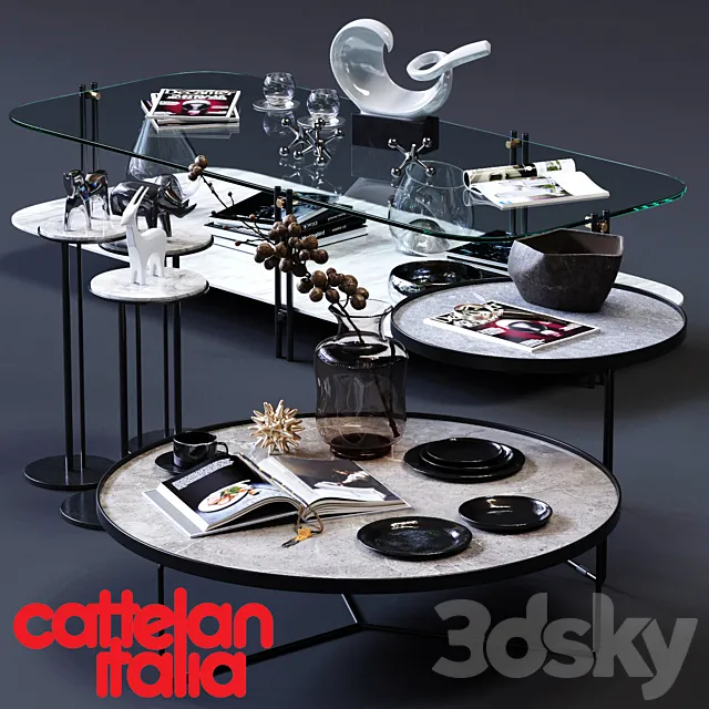 Cattelan Italia Coffee Tables Set 02 3DSMax File