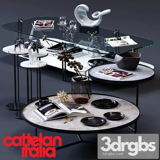 Cattelan italia coffee tables set 02