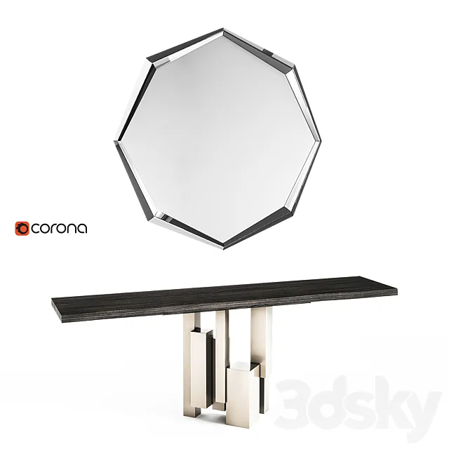 Cattelan Italia Consoles Skyline & Mirror Emerald 3ds Max