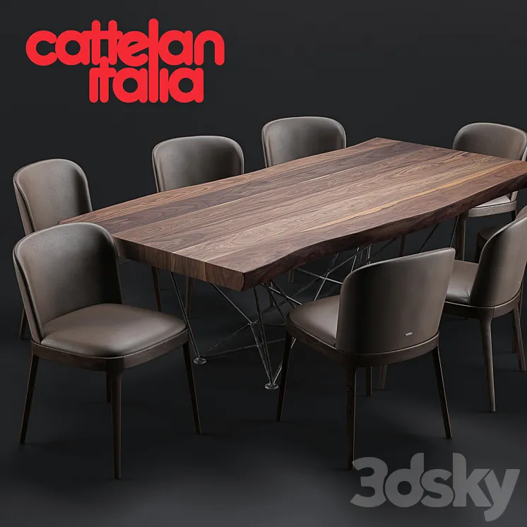 Cattelan Italia Gordon Deep Wood Magda Chair 3DS Max