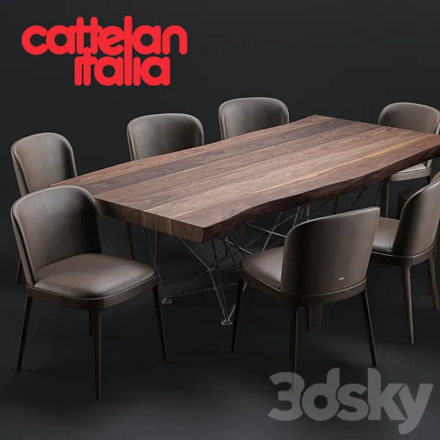 Cattelan Italia Gordon Deep Wood Magda Chair 3DSMax File