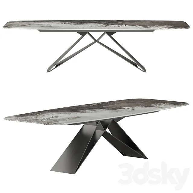 Cattelan Italia Premier Crystalart Dining Table 3DS Max Model