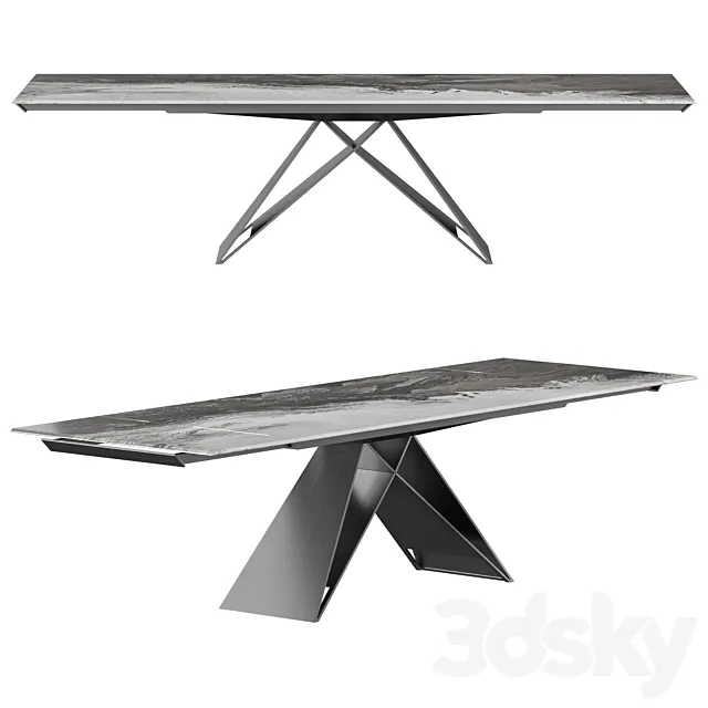 Cattelan Italia Premier Drive Crystalart Dining Table 3DSMax File