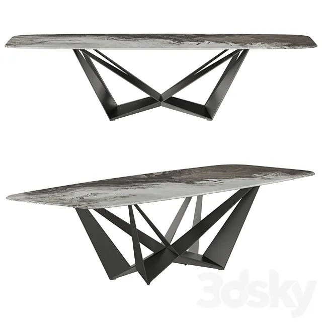 Cattelan Italia Skorpio Crystalart  Dining Table 3ds Max