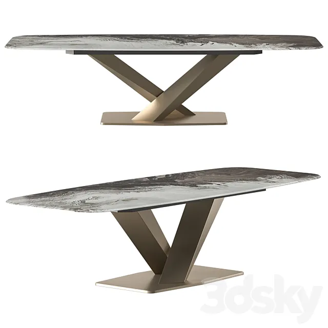 Cattelan Italia Stratos Crystalart Dining Table 3DS Max Model