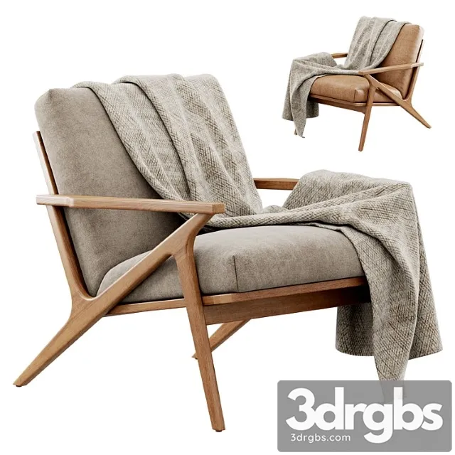 Cavett wood frame armchair by crate & barrel